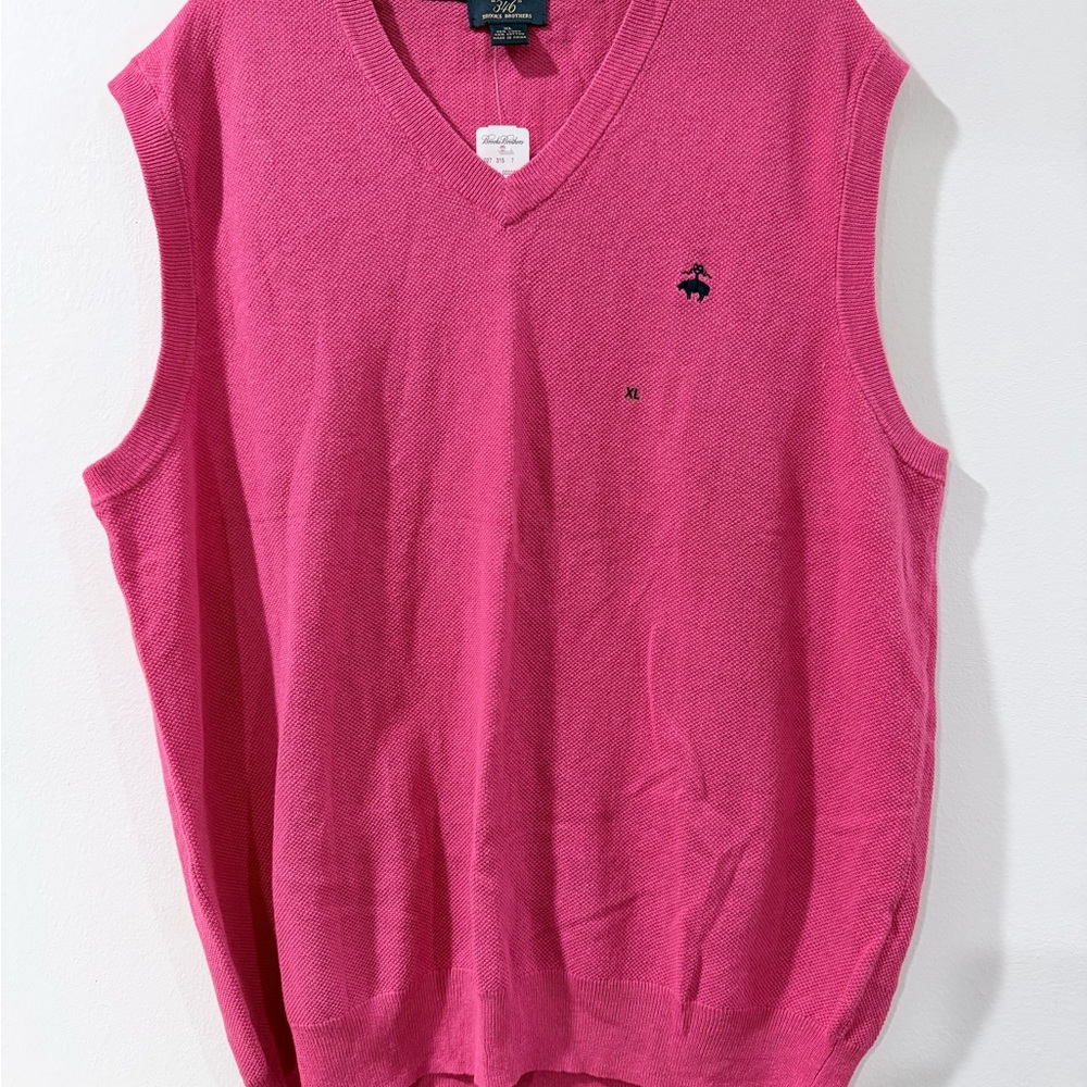 Brooks Brothers V-Neck Pink Sweater Vest xl